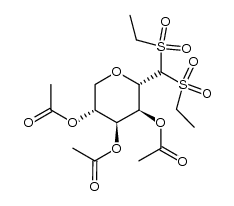 bis(ethylsulphonyl)(2,3,4-tri-O-acetyl-α-D-lyxopyranosyl)methane结构式