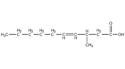 (E)-3-Methyl-4-decenoic acid Structure
