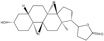 3β,20-Dihydroxy-21-nor-5α-cholan-24-oic acid γ-lactone结构式