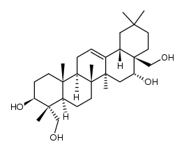 3β,16α,23,28-tetrahydroxyolean-12-ene结构式