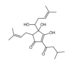 3,4-dihydroxy-4-(1-hydroxy-4-methylpent-3-enyl)-5-(3-methylbut-2-enyl)-2-(3-methyl-1-oxobutyl)cyclopent-2-en-1-one结构式