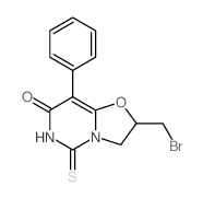 7H-Oxazolo[3,2-c]pyrimidin-7-one,2-(bromomethyl)-2,3,5,6-tetrahydro-8-phenyl-5-thioxo-结构式