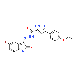 (E)-N-(5-bromo-2-oxoindolin-3-ylidene)-3-(4-ethoxyphenyl)-1H-pyrazole-5-carbohydrazide结构式