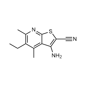 3-Amino-5-ethyl-4,6-dimethylthieno[2,3-b]pyridine-2-carbonitrile Structure