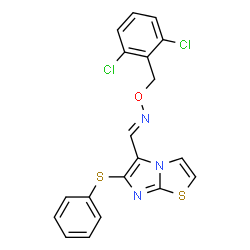 6-(PHENYLSULFANYL)IMIDAZO[2,1-B][1,3]THIAZOLE-5-CARBALDEHYDE O-(2,6-DICHLOROBENZYL)OXIME Structure