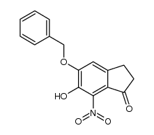 5-benzyloxy-6-hydroxy-7-nitro-indan-1-one结构式