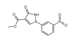 1-(3-Nitrophenyl)-3-oxo-2,3-dihydro-1H-pyrazole-4-carboxylic acid methyl ester结构式