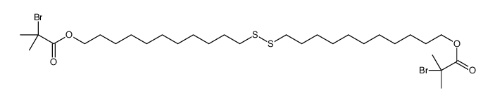 双[2-(2-溴异丁酰氧基)十一烷基]二硫化物结构式