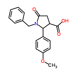 1-Benzyl-2-(4-methoxyphenyl)-5-oxo-3-pyrrolidinecarboxylic acid Structure
