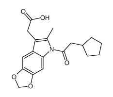 5-(Cyclopentylacetyl)-6-methyl-5H-1,3-dioxolo[4,5-f]indole-7-acetic acid structure