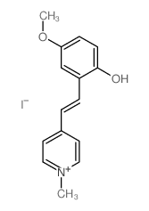 4-methoxy-2-[(E)-2-(1-methylpyridin-4-yl)ethenyl]phenol结构式