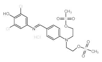 4-[[4-(bis(2-methylsulfonyloxyethyl)amino)phenyl]methylideneamino]-2,6-dichloro-phenol结构式