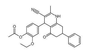 [4-(3-cyano-2-methyl-5-oxo-7-phenyl-4,6,7,8-tetrahydro-1H-quinolin-4-yl)-2-ethoxyphenyl] acetate结构式