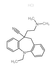 5-[2-(dimethylamino)ethyl]-11-ethyl-6H-benzo[b][1]benzazepine-5-carbonitrile,hydrochloride Structure