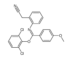 N-(2-Cyanomethyl-phenyl)-4-methoxy-benzimidic acid 2,6-dichloro-phenyl ester Structure