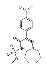 [2-[(Z)-Azepan-1-ylimino]-2-(4-nitro-phenyl)-acetyl]-sulfamic acid methyl ester结构式