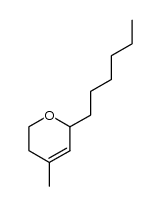 2-hexyl-4-methyl-5,6-dihydro-2H-pyran结构式