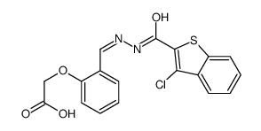 2-[2-[(E)-[(3-chloro-1-benzothiophene-2-carbonyl)hydrazinylidene]methyl]phenoxy]acetic acid结构式