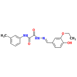 2-[(2E)-2-(3-Ethoxy-4-hydroxybenzylidene)hydrazino]-N-(3-methylphenyl)-2-oxoacetamide结构式