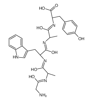 (2R)-2-[[(2R)-2-[[(2R)-2-[[(2R)-2-[(2-aminoacetyl)amino]propanoyl]amino]-3-(1H-indol-3-yl)propanoyl]amino]propanoyl]amino]-3-(4-hydroxyphenyl)propanoic acid Structure