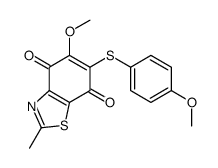 5-methoxy-6-(4-methoxyphenyl)sulfanyl-2-methyl-1,3-benzothiazole-4,7-dione结构式