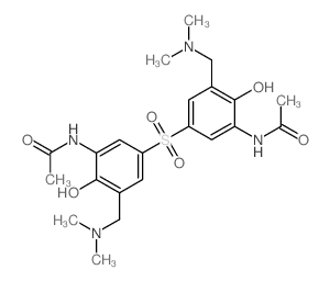 N-[5-[3-acetamido-5-(dimethylaminomethyl)-4-hydroxy-phenyl]sulfonyl-3-(dimethylaminomethyl)-2-hydroxy-phenyl]acetamide Structure