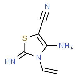 5-Thiazolecarbonitrile,4-amino-3-ethenyl-2,3-dihydro-2-imino-(9CI)结构式