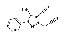 5-氨基-4-腈基-1-苯基-3-乙腈吡唑结构式