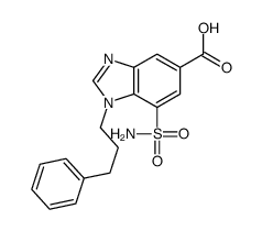 1-(3-phenylpropyl)-7-sulfamoylbenzimidazole-5-carboxylic acid Structure