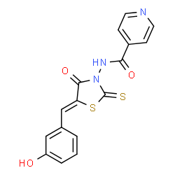 N-[5-[(3-Hydroxyphenyl)methylene]-4-oxo-2-thioxo-3-thiazolidinyl]-4-pyridinecarboxamide结构式