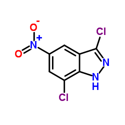3,7-Dichloro-5-nitro-1H-indazole结构式