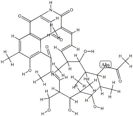 8-Deoxyrifamycin W 23-acetate Structure