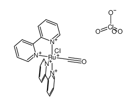 cis-[Ru(2,2'-bipyridine)2(CO)Cl]ClO4 Structure