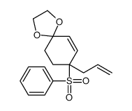 8-(benzenesulfonyl)-8-prop-2-enyl-1,4-dioxaspiro[4.5]dec-6-ene结构式
