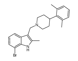 7-bromo-3-[4-(2,6-dimethyl-phenyl)-piperidin-1-ylmethyl]-2-methyl-1H-indole结构式