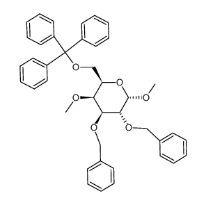 methyl 2,3-di-O-benzyl-4-O-methyl-6-O-trityl-α-D-galactopyranoside结构式