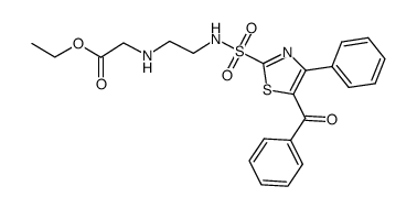 N-[2-(5-benzoyl-4-phenyl-thiazole-2-sulfonylamino)-ethyl]-glycine ethyl ester Structure