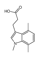 3-(1,4,7-trimethylindol-3-yl)propanoic acid Structure