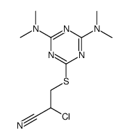 3-(4,6-Bis-dimethylamino-[1,3,5]triazin-2-ylsulfanyl)-2-chloro-propionitrile结构式