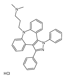 3-(1,3-diphenyldibenzo[b,f]pyrazolo[3,4-d]azepin-8(1H)-yl)-N,N-dimethylpropan-1-amine hydrochloride结构式