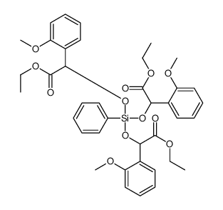 3,5,8-Trioxa-4-siladecanoic acid, 2,6-bis(2-methoxyphenyl)-4-(2-ethoxy-1-(2-methoxyphenyl)-2-oxoethoxy)-7-oxo-4-phenyl-, ethyl ester结构式