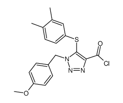 5-(3,4-Dimethyl-phenylsulfanyl)-1-(4-methoxy-benzyl)-1H-[1,2,3]triazole-4-carbonyl chloride结构式