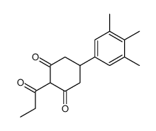 2-propanoyl-5-(3,4,5-trimethylphenyl)cyclohexane-1,3-dione Structure