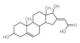 (2E)-2-(3,17-dihydroxy-10,13-dimethyl-1,2,3,4,7,8,9,11,12,14,15,17-dodecahydrocyclopenta[a]phenanthren-16-ylidene)acetic acid结构式