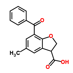 7-Benzoyl-5-methyl-2,3-dihydro-1-benzofuran-3-carboxylic acid结构式