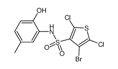 4-bromo-2,5-dichloro-N-(2-hydroxy-5-methylphenyl)thiophene-3-sulfonamide Structure