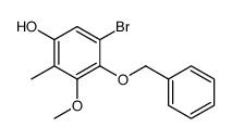 5-bromo-3-methoxy-2-methyl-4-phenylmethoxyphenol Structure