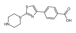 4-(2-piperazin-1-yl-1,3-thiazol-4-yl)benzoic acid Structure