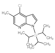 4-氯-5-甲基-1-(三异丙基甲硅烷)-1H-吡咯并[2,3-b]吡啶结构式