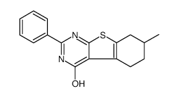 7-methyl-2-phenyl-5,6,7,8-tetrahydro-3H-[1]benzothiolo[2,3-d]pyrimidin-4-one Structure